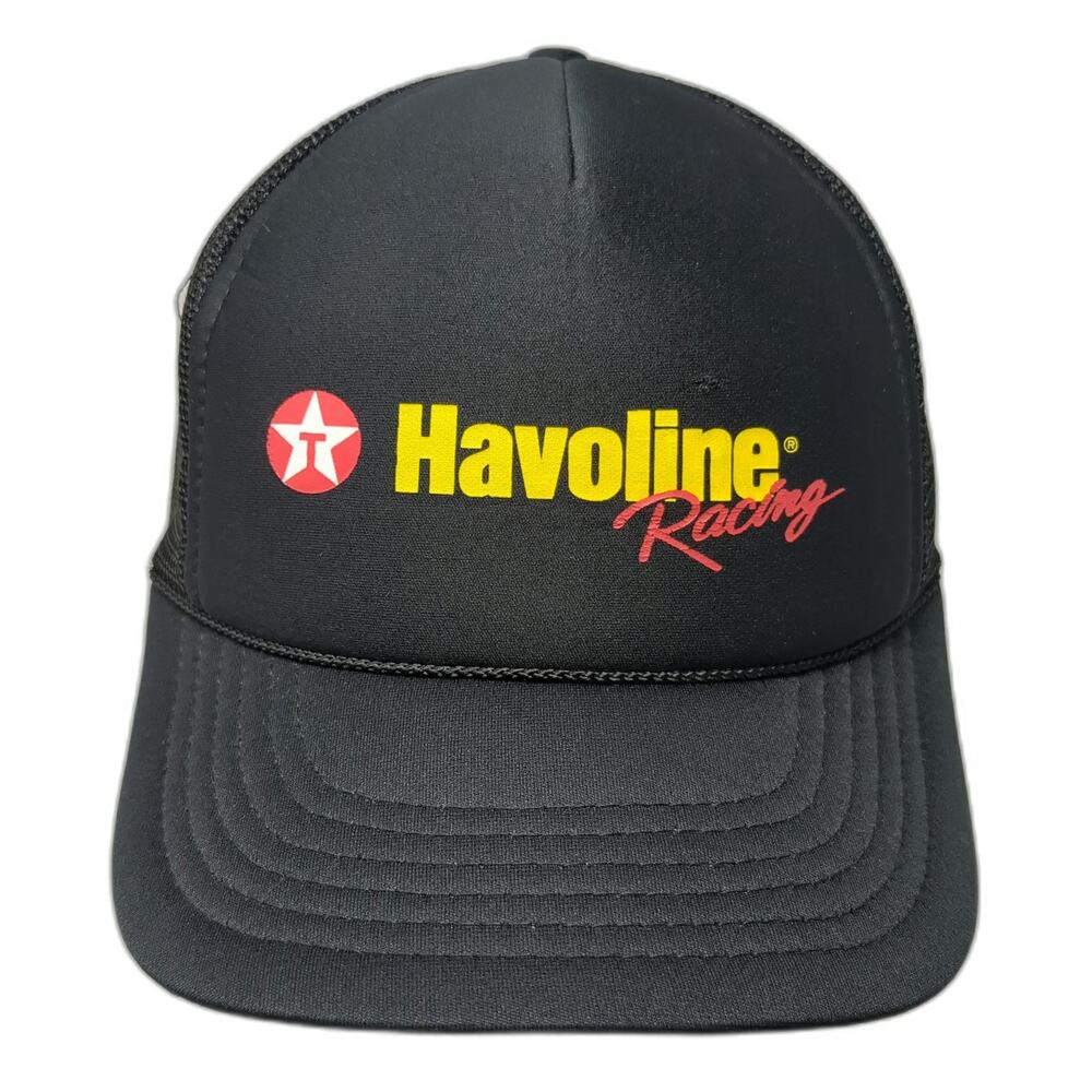Swingster Trucker Hat Black One Size Havoline Racing Texaco Mesh Snapback